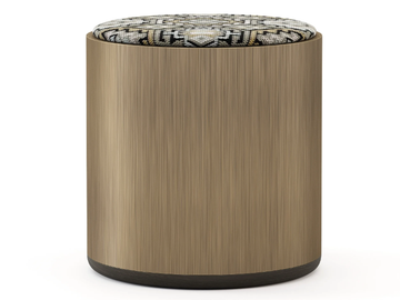 HER - Round wood veneer pouf by Stylish Club - view 2